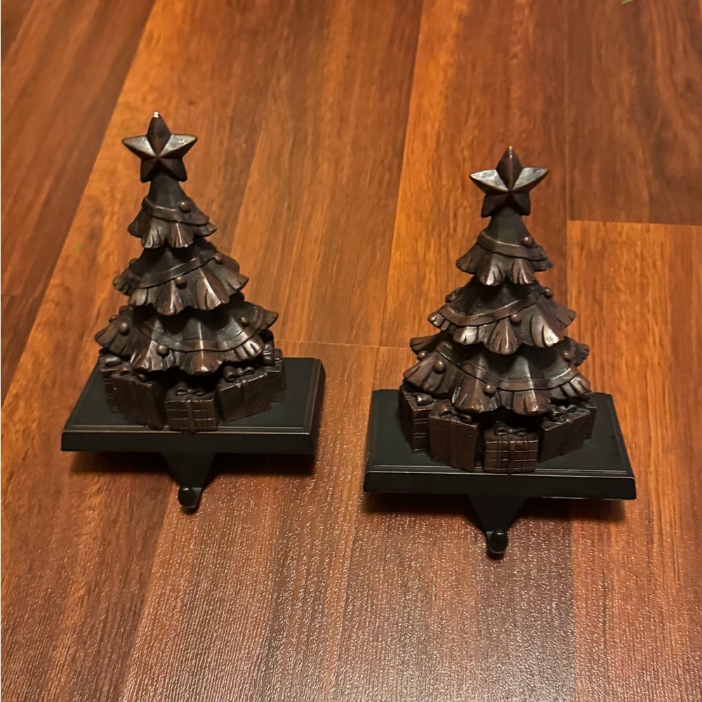 Bronze Christmas Tree Stocking Holders